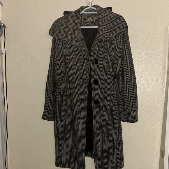 Guess Black and Gray Teddy Jacket with Hood - Picture 1 of 6